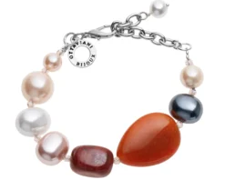 Bracciale con agata, perle e diaspro Ottaviani