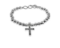 Bracciale cross argento con zirconi neri Maria cristina sterling