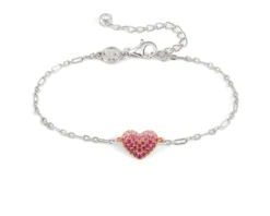 Bracciale crysalis argento dorato con cuore di zirconi rosa Nomination