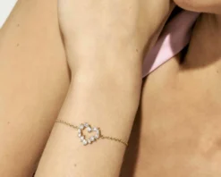 Bracciale cuore colour wave argento dorato con cubic zirconia Nomination