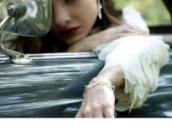 Bracciale dyane argento sagomato liscio e martellato Selezione zanolli