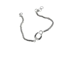 Bracciale ferro di cavallo argento e cristalli neri Maria cristina sterling