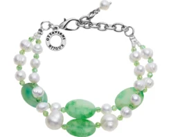 Bracciale 2 fili con agata, perle e amazzonite Ottaviani