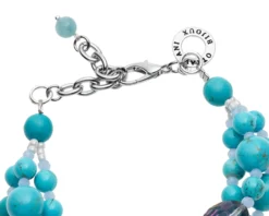 Bracciale 3 fili turchese, cristalli e perline Ottaviani