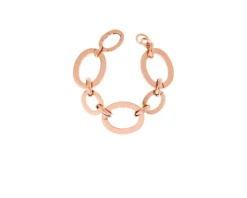 Bracciale in bronzo rosè con ovali piatti Unoaerre