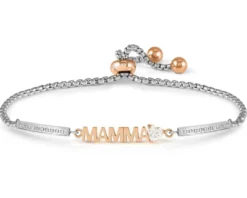 Bracciale milleluci acciaio rosè mamma e zirconi Nomination