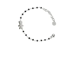 Bracciale mon amour argento con bambino e cristalli neri Nomination