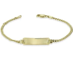 Bracciale oro 9 kt a maglia grumette con piastrina Unoaerre