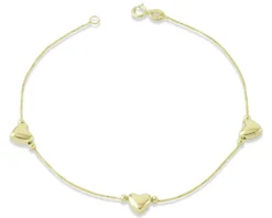 Bracciale oro 9 kt con cuori Unoaerre