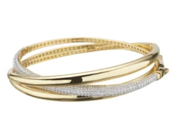Bracciale ottone finitura oro con cubic zirconia Sovrani