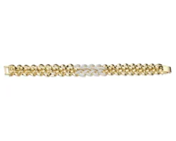 Bracciale ottone finitura oro con cubic zirconia Sovrani