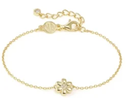 Bracciale petit sparkle argento dorato fiore e zirconi Nomination