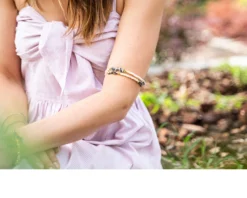 Bracciale semirigido argento dorato con howlite Selezione zanolli