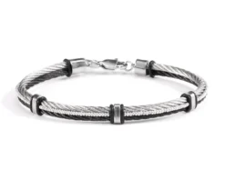 Bracciale split vetro di murano acciaio nero e silicone Murrina murano venezia