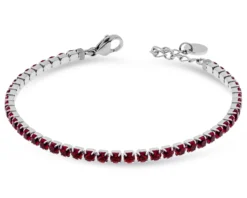 Bracciale tennis acciaio e zirconi rossi Liu jo