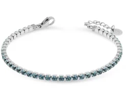 Bracciale tennis acciaio e zirconi azzurri Liu jo