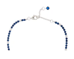 Bracciale tennis argento con cubic zirconia e zirconi zaffiro Sovrani