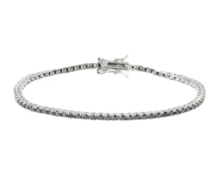 Bracciale tennis argento 4 griffe con zirconi neri Selezione zanolli