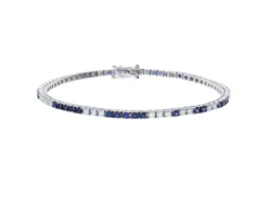 Bracciale tennis oro 750‰ e diamanti ct. 0.85 e zaffiri ct. 1.45 Davite & delucchi