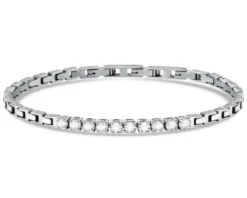 Bracciale uomo acciaio con zirconi bianchi centrali Liu jo