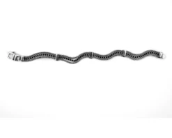 Bracciale uomo deep argento a coda di topo con zirconi neri Sovrani