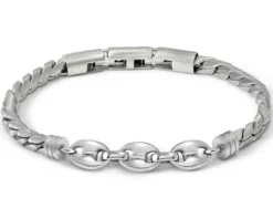 Bracciale uomo manvision acciaio tubolare con maglia marina Nomination