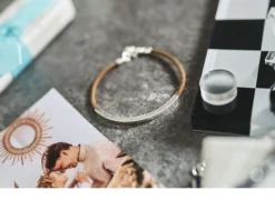 Bracciale uomo soul man argento e cordino marrone con barretta martellata Selezione zanolli