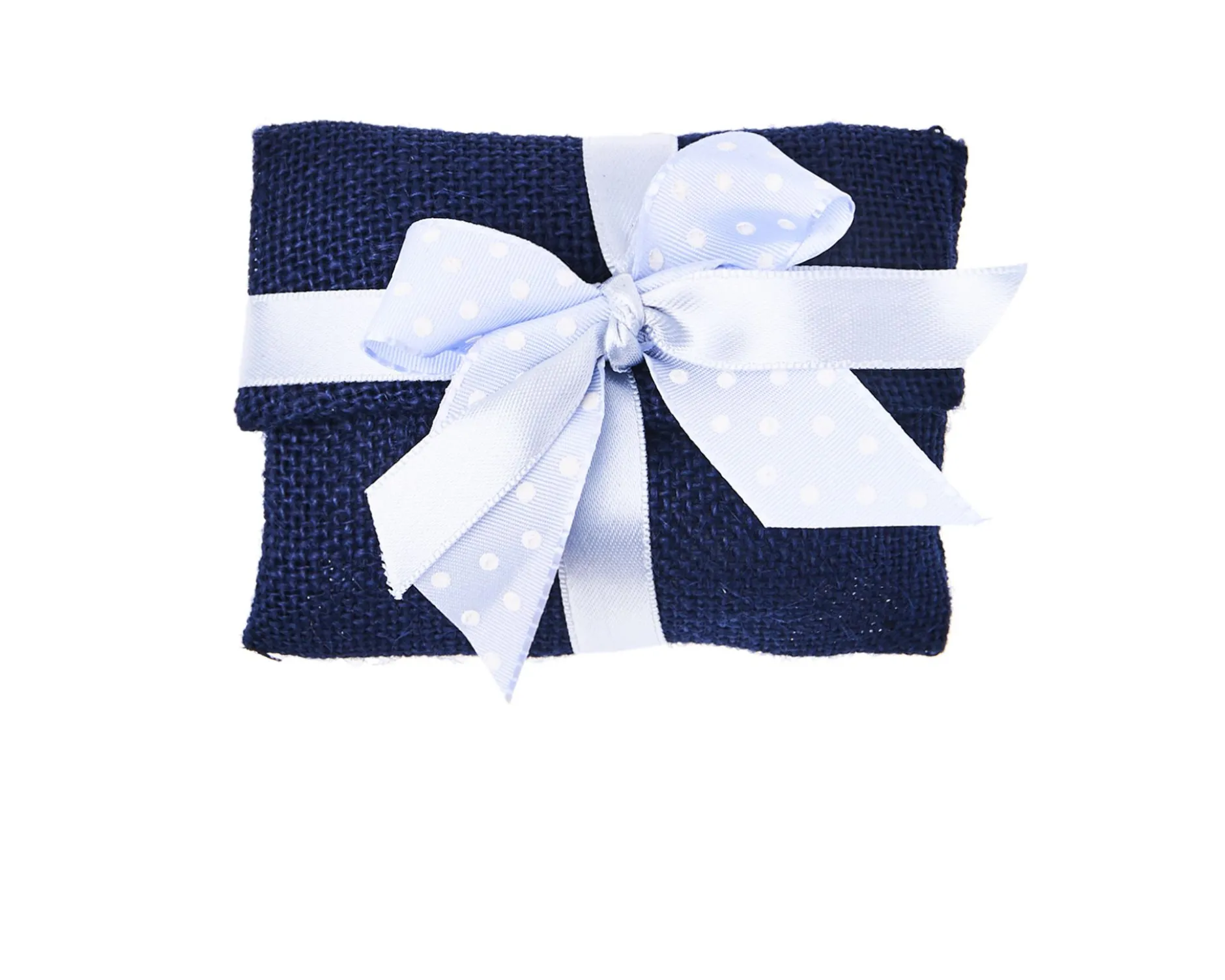 Busta portaconfetti juta blu con nastro azzurro Selezione zanolli