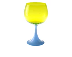 Calice borgogna burlesque vetro di murano celeste verde acido Nasonmoretti