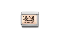 Cancro composable acciaio oro rosa 375 e smalto nero Nomination