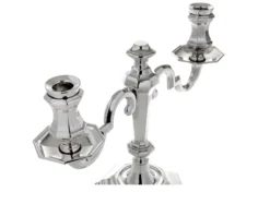 Candelabro ottagonale argento a due fiamme Selezione zanolli