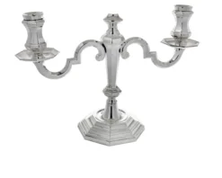 Candelabro ottagonale argento a due fiamme Selezione zanolli