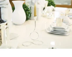 Candeliere a filo silver plated ad una fiamma Selezione zanolli