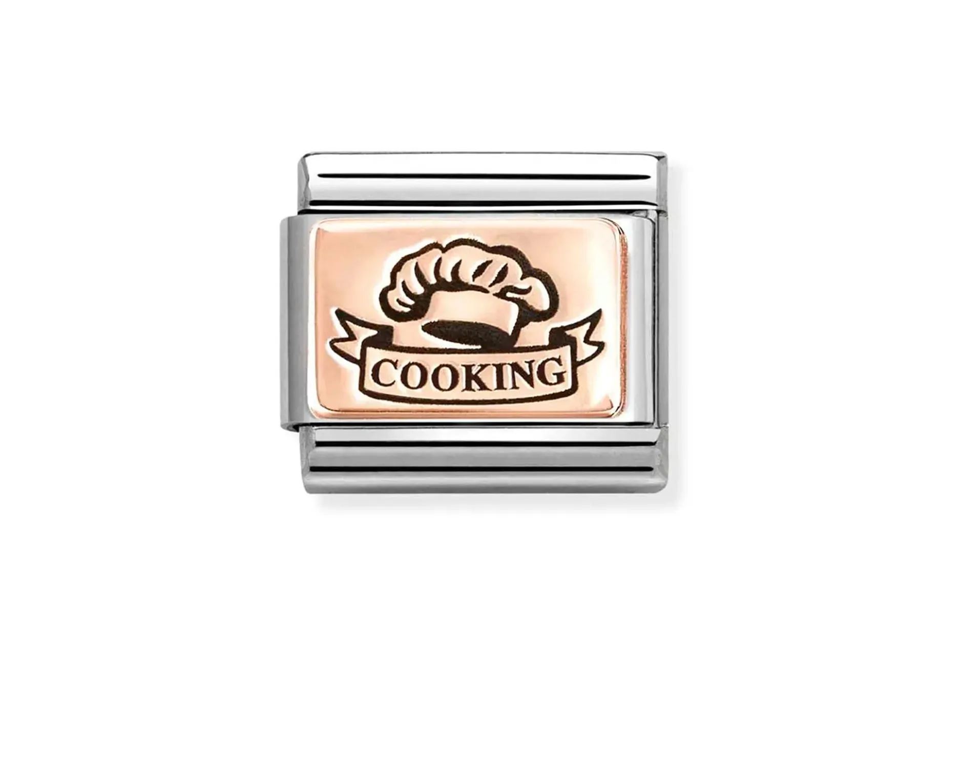 Cappello da chef composable acciaio e oro rosa Nomination