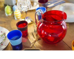 Caraffa dandy vetro di murano blu pesco Nasonmoretti
