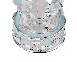 Carillon giostra dei cavalli celeste – Il regalo perfetto per nascita e battesimo