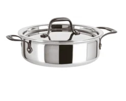 Casseruola bassa home chef acciaio con due maniglie e coperchio Sambonet