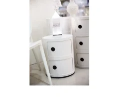 Cassettiera componibile a due elementi colore bianco Kartell
