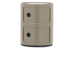 Cassettiera componibile a due elementi colore tortora Kartell