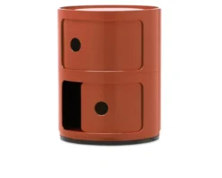 Cassettiera componibile a due elementi colore arancio Kartell