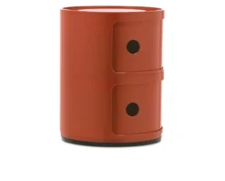 Cassettiera componibile a due elementi colore arancio Kartell