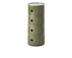 Cassettiera componibile a quattro elementi colore verde Kartell