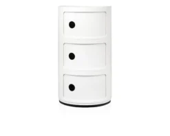Cassettiera componibile a tre elementi colore bianco Kartell