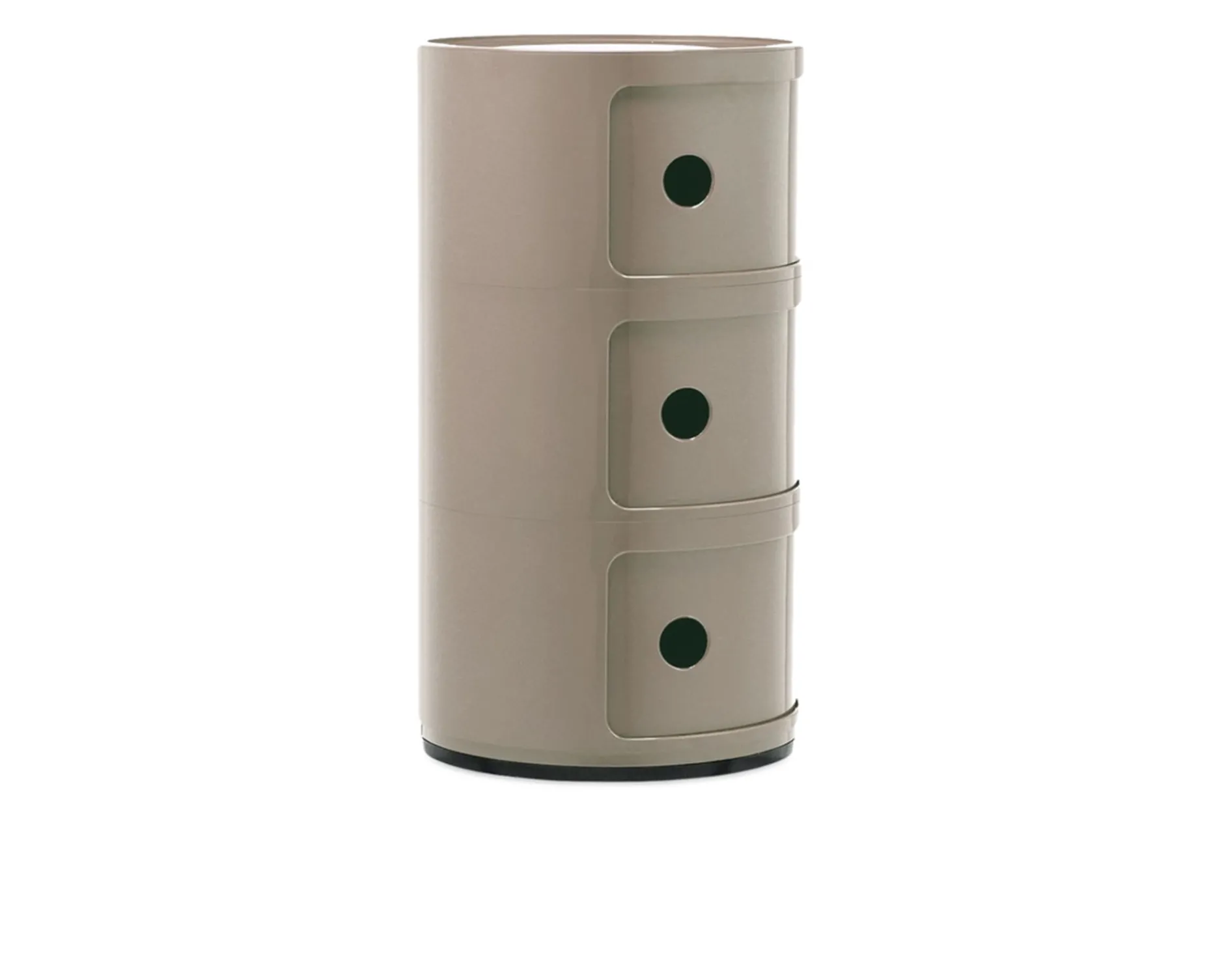 Cassettiera componibile a tre elementi colore tortora Kartell
