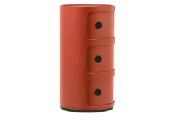 Cassettiera componibile a tre elementi colore arancio Kartell
