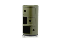 Cassettiera componibile a tre elementi colore verde Kartell