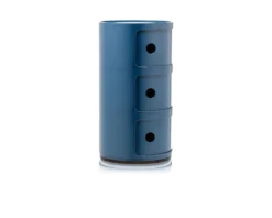 Cassettiera componibile a tre elementi colore blue Kartell