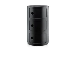 Cassettiera componibile a tre elementi colore nero Kartell