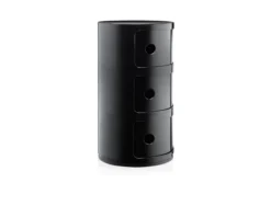 Cassettiera componibile a tre elementi colore nero Kartell