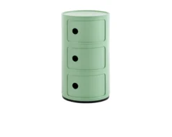 Cassettiera componibile bio a tre elementi colore verde Kartell